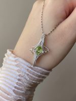 Starrybead Peridot Healing Pendant, 925 Sterling Silver Wire‑Wrapped| Heart Chakra Cleansing, Renewal & Abundance