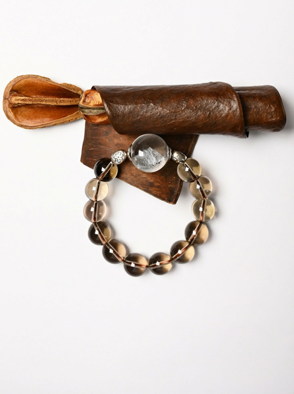 Starrybead Smoky Quartz & Clear Quartz Healing Bracelet | Energy Healing Jewelry for Grounding & Clarity