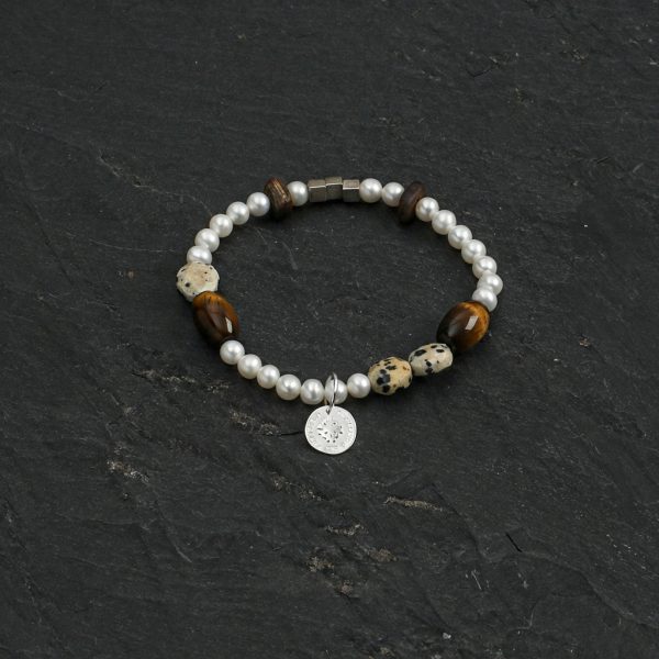 Starrybead Earthly Serenity: Kinam Agarwood, Tiger’s Eye & Seed Pearl Talisman Bracelet