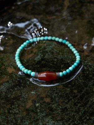 Starrybead Turquoise & Red Agate Healing Bracelet - Balance, Protection & Vital Energy Healing Jewelry
