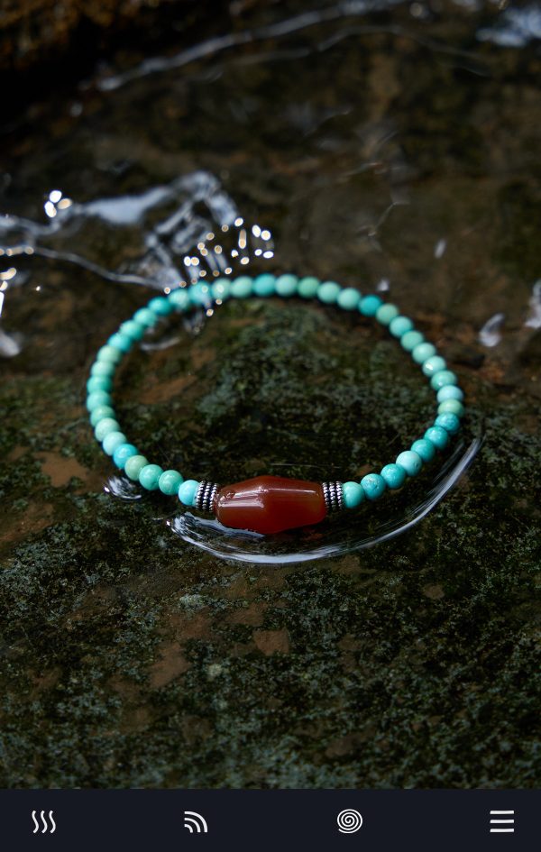 Starrybead Turquoise & Red Agate Healing Bracelet - Balance, Protection & Vital Energy Healing Jewelry