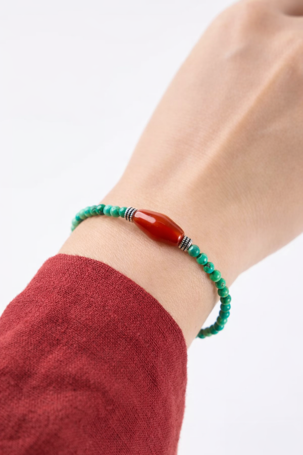 Starrybead Turquoise & Red Agate Healing Bracelet - Balance, Protection & Vital Energy Healing Jewelry