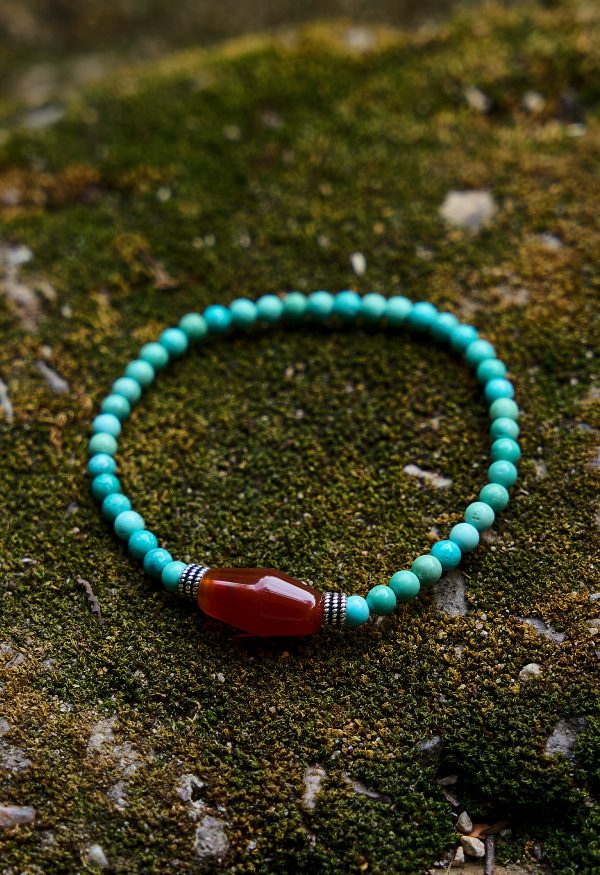 Starrybead Turquoise & Red Agate Healing Bracelet - Balance, Protection & Vital Energy Healing Jewelry