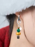 Starrybead Vitality Tower Healing Necklace - Tiger Eye, Green Aventurine, Black Obsidian, and Yellow Jasper