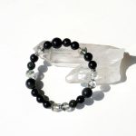 Prosperous Harmony: Natural Green Phantom, Sandalwood & Red Agate Wealth Bracelet