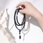 Midnight Serenity: Natural Obsidian, Kyanite & Aquamarine Protection Necklace