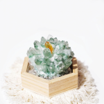 Prosperous Growth: Green Phantom Quartz & Citrine Crystal Cluster Ornament
