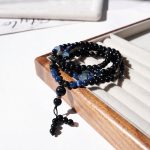 Midnight Serenity: Natural Obsidian, Kyanite & Aquamarine Protection Necklace