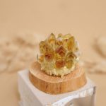 Radiant Prosperity: Natural Citrine Cluster & Solid Wood Healing Ornament