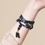 Midnight Serenity: Natural Obsidian, Kyanite & Aquamarine Protection Necklace