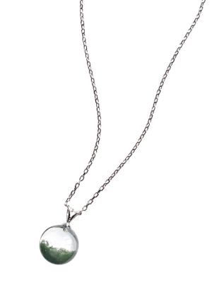 Abundant Growth: Natural Green Phantom "Treasure Bowl" & Sterling Silver Necklace