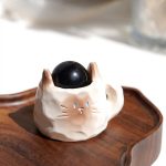 Whimsical Harmony: Natural Crystal Sphere Collection with Resin Cat Stand