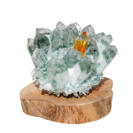 Prosperous Growth: Green Phantom Quartz & Citrine Crystal Cluster Ornament