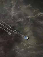 Ethereal Serenity: Natural Moonstone & Sterling Silver "Teardrop" Necklace