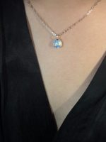 Ethereal Serenity: Natural Moonstone & Sterling Silver "Teardrop" Necklace