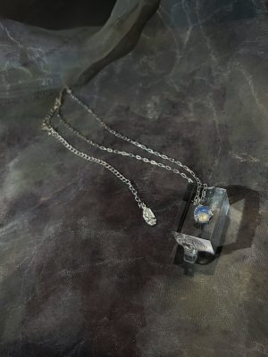 Ethereal Serenity: Natural Moonstone & Sterling Silver "Teardrop" Necklace