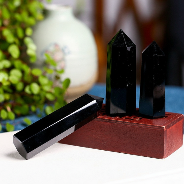 Starrybead Black Obsidian Crystal Prism