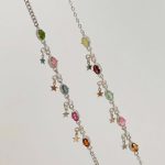 Whimsical Radiance: Natural Candy Tourmaline & Star Charm Healing Bracelet