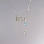 Enchanting Hope: Natural Aquamarine & Zircon Wishing Bottle Necklace