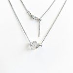 Ethereal Clarity: Natural White Crystal & Cat's Eye Sterling Silver Necklace