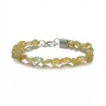 Radiant Abundance: Natural Irregular Citrine & 925 Silver Beaded Bracelet