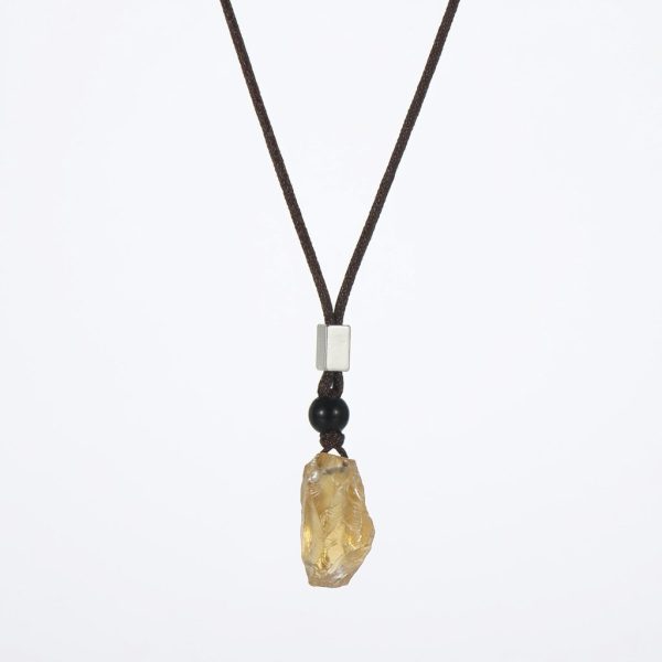Radiant Abundance: Raw Citrine & 925 Sterling Silver Adjustable Necklace