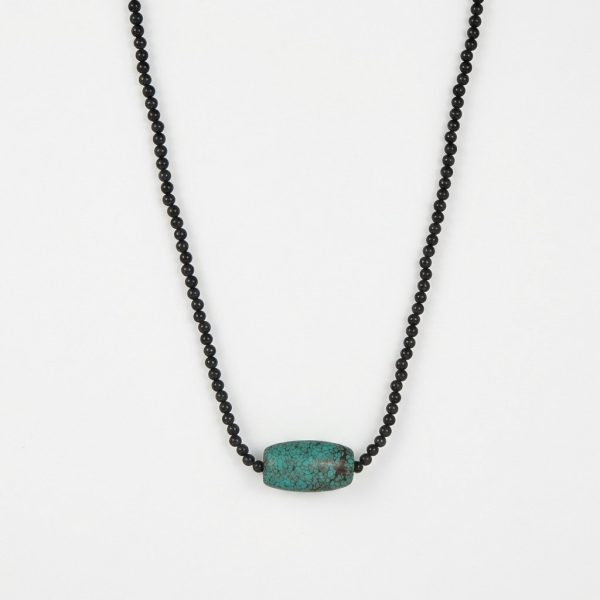 Grounding Protection: Natural Black Onyx & Turquoise Healing Necklace
