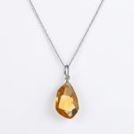 Radiant Abundance: Natural Citrine & S925 Sterling Silver Irregular Pendant Necklace