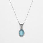 Tranquil Clarity: Natural Aquamarine & S925 Sterling Silver Minimalist Necklace