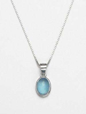 Tranquil Clarity: Natural Aquamarine & S925 Sterling Silver Minimalist Necklace
