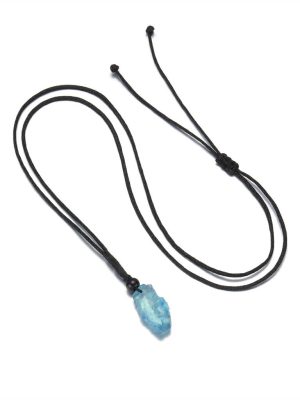 Oceanic Clarity: Raw Aquamarine & 925 Silver Healing Necklace