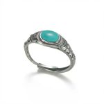 Ancient Wisdom: Natural Turquoise & Vintage Oxidized Silver Adjustable Ring