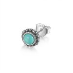Ancient Wisdom: Natural Raw Turquoise & Oxidized Sterling Silver Stud Earrings