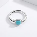 Protective Serenity: Natural Turquoise & S925 Sterling Silver Vintage Ring
