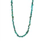Ancient Protection: Natural Irregular Turquoise & S925 Silver Beaded Necklace