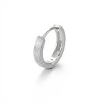 Lunar Simplicity: Brushed 925 Sterling Silver Huggie Earrings