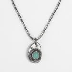 Timeless Protection: Natural Turquoise & Oxidized 925 Silver Unisex Necklace