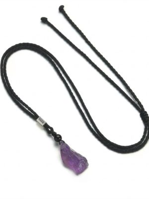 Spiritual Clarity: Raw Amethyst & 925 Silver Unisex Healing Necklace