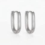 Reflective Purity: S925 Sterling Silver Geometric U-Hoop Earrings