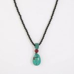Tibetan Guardian: Natural Turquoise & Black Agate Adjustable Healing Necklace
