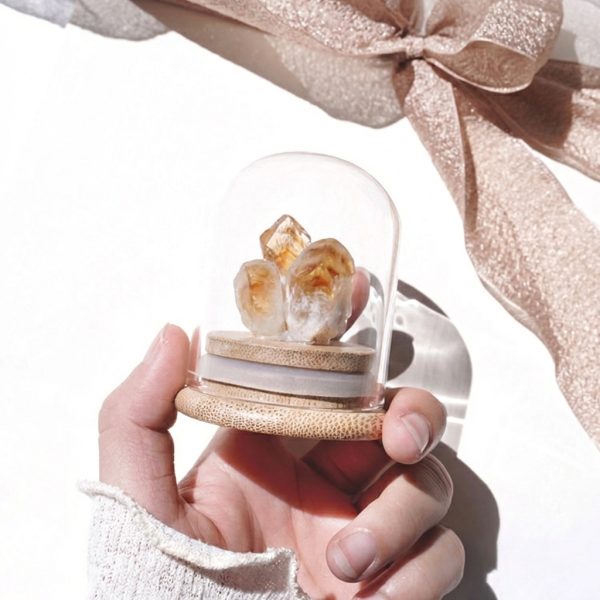 Radiant Abundance: Natural Citrine, Amethyst & Clear Quartz Energy Dome