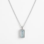 Clarity & Calm: Natural Blue Topaz & S925 Sterling Silver Geometric Pendant Necklace