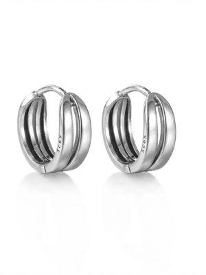 Timeless Clarity: S925 Sterling Silver Double Layer Huggie Earrings