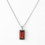 Passionate Vitality: Natural Red Garnet & 925 Sterling Silver Geometric Necklace