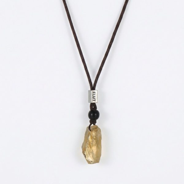 Radiant Abundance: Raw Citrine & 925 Silver Unisex Braided Necklace