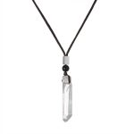 Pure Clarity: Natural Clear Quartz & Oxidized Silver Zen Necklace