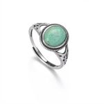 Timeless Protection: Natural Turquoise & S925 Sterling Silver Adjustable Ring