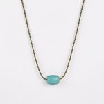 Protective Serenity: Natural Turquoise & 925 Sterling Silver Hand-Woven Necklace