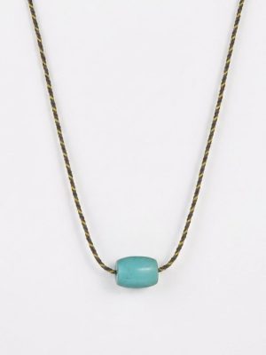 Protective Serenity: Natural Turquoise & 925 Sterling Silver Hand-Woven Necklace