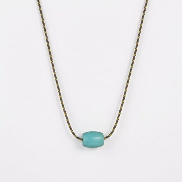 Protective Serenity: Natural Turquoise & 925 Sterling Silver Hand-Woven Necklace
